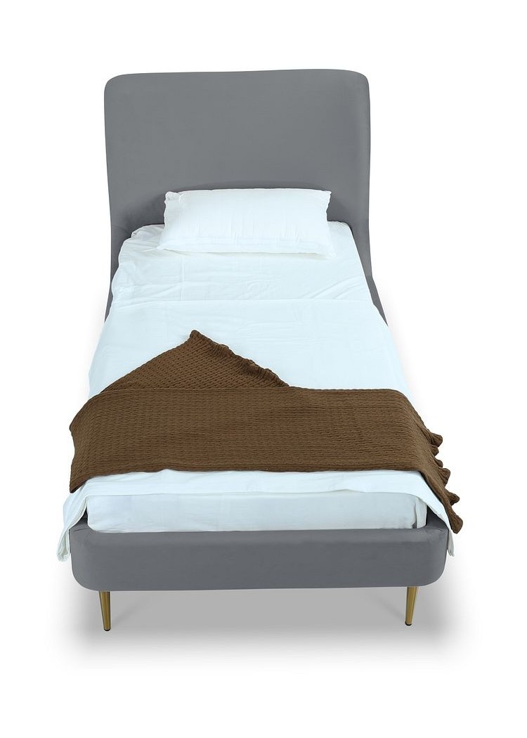 Heather Velvet Platform Twin Size Bed