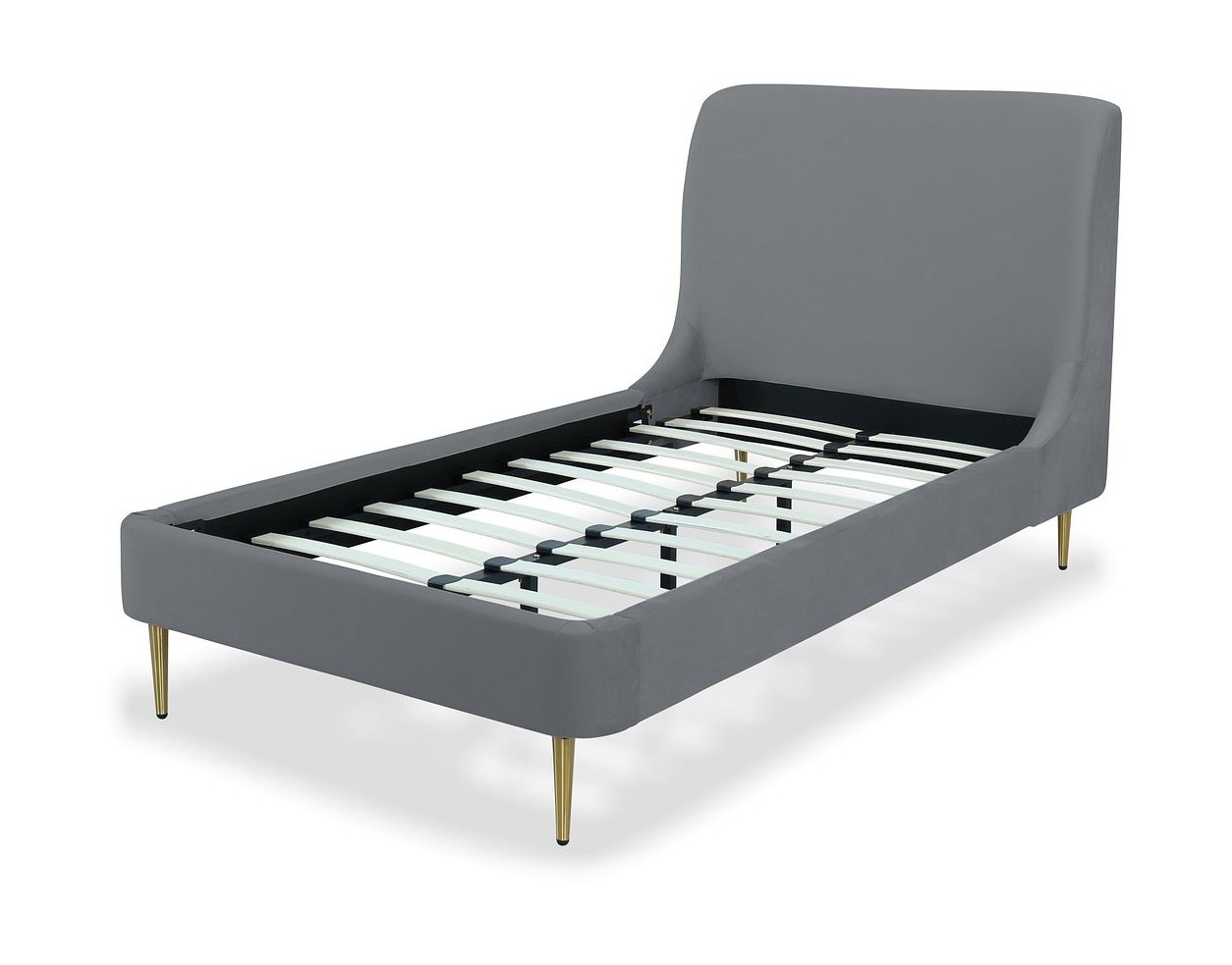 Heather Velvet Platform Twin Size Bed
