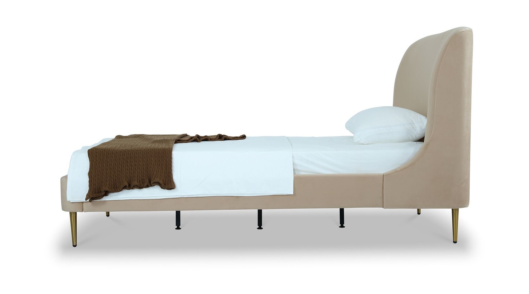 Comfort Heather Velvet Platform Twin Size Bed