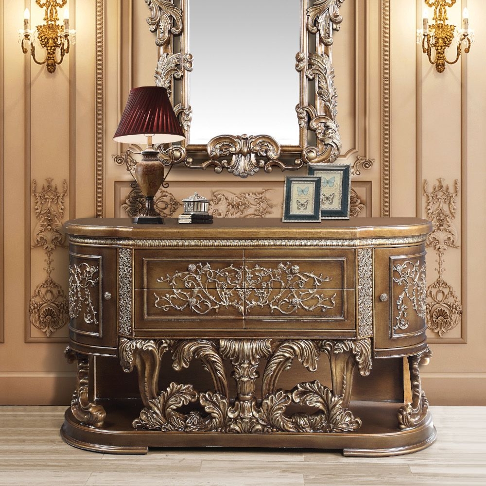 Constantine Wood Double Dresser w/4 Drawers & 2 Doors