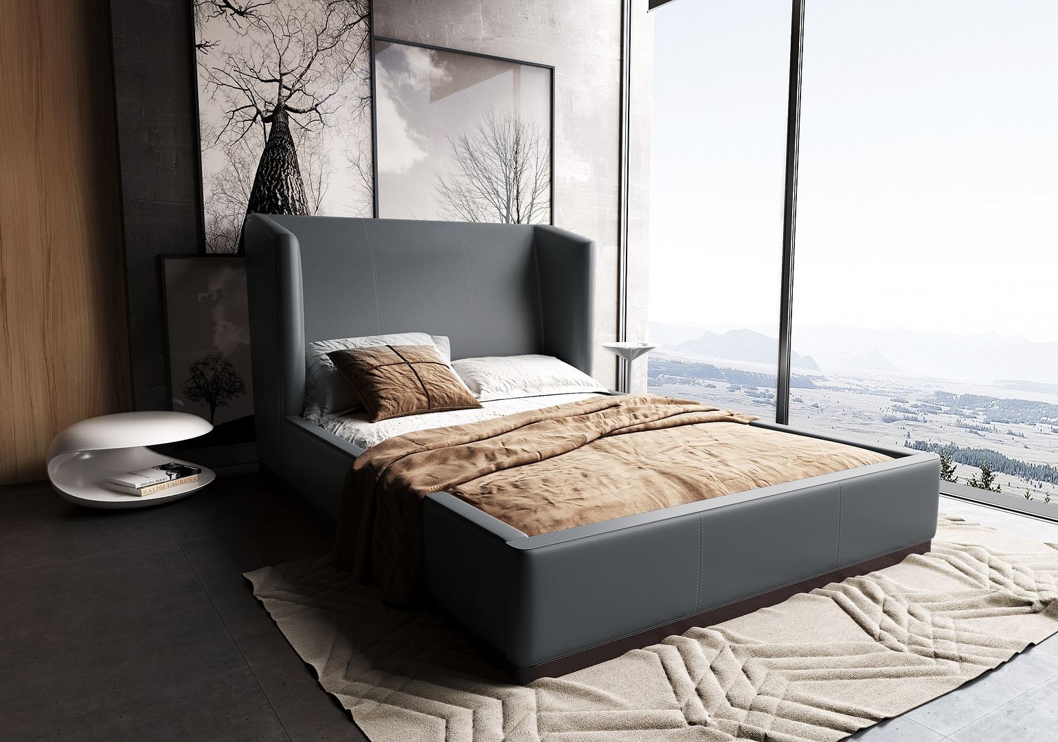 Lenyx PU Queen Size Bed