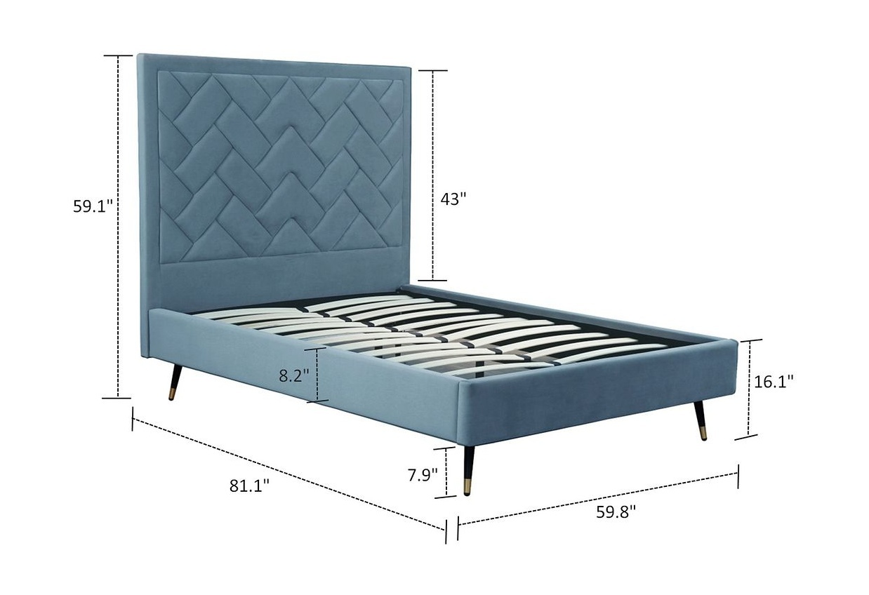 Crosby Velvet Platform Full Size Bed