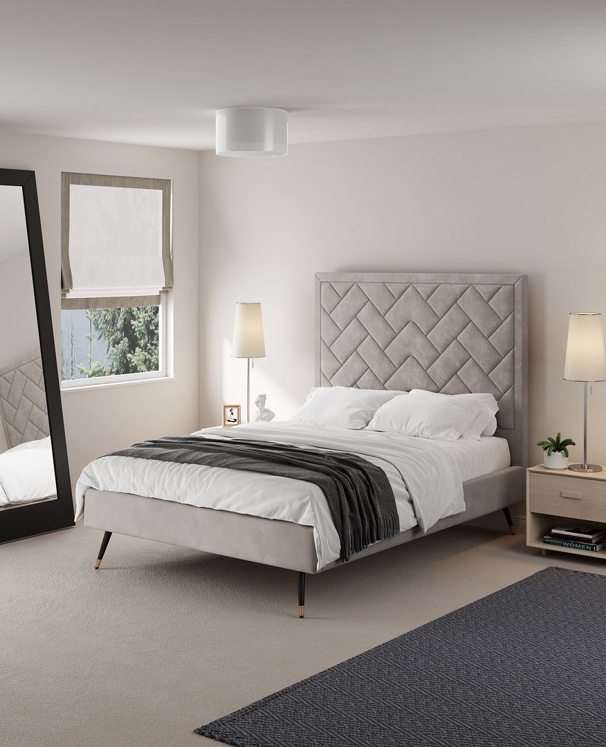 Crosby Velvet Platform Full Size Bed