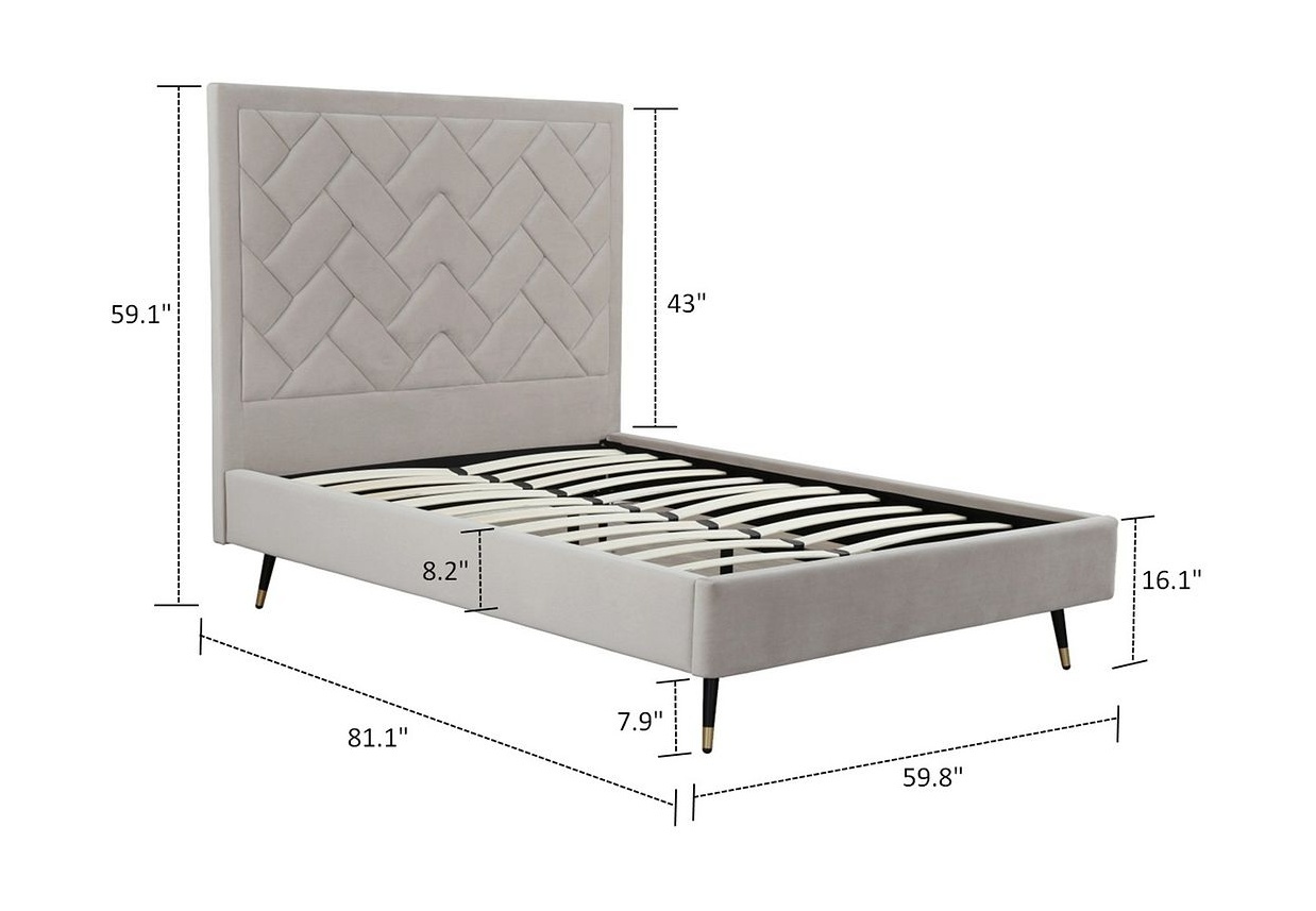 Crosby Velvet Platform Full Size Bed