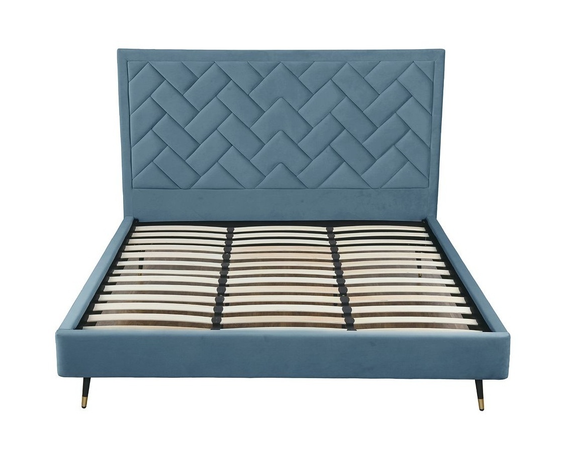 Crosby Velvet Platform King Size Bed