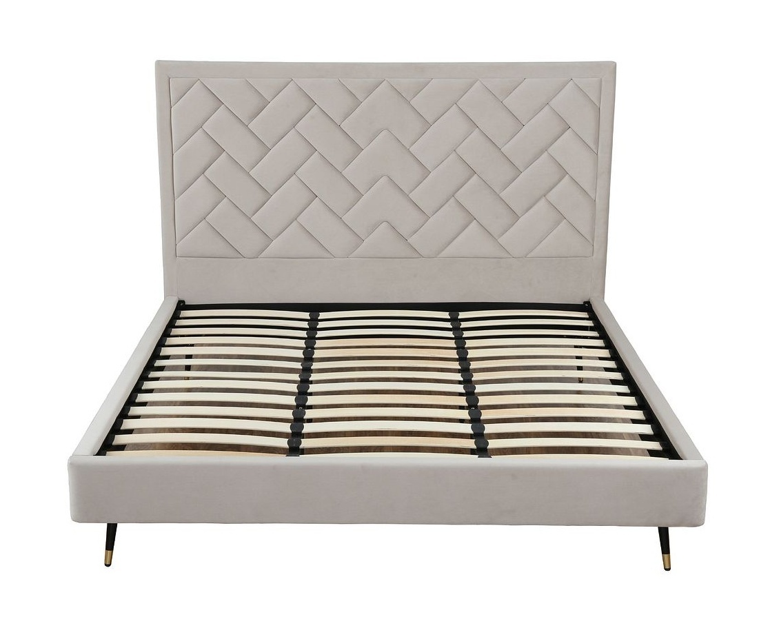 Crosby Velvet Platform King Size Bed