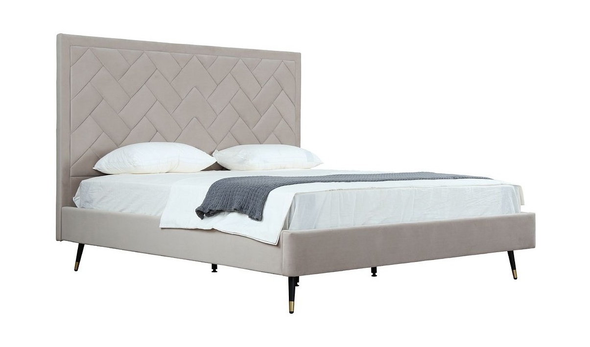 Crosby Velvet Platform King Size Bed
