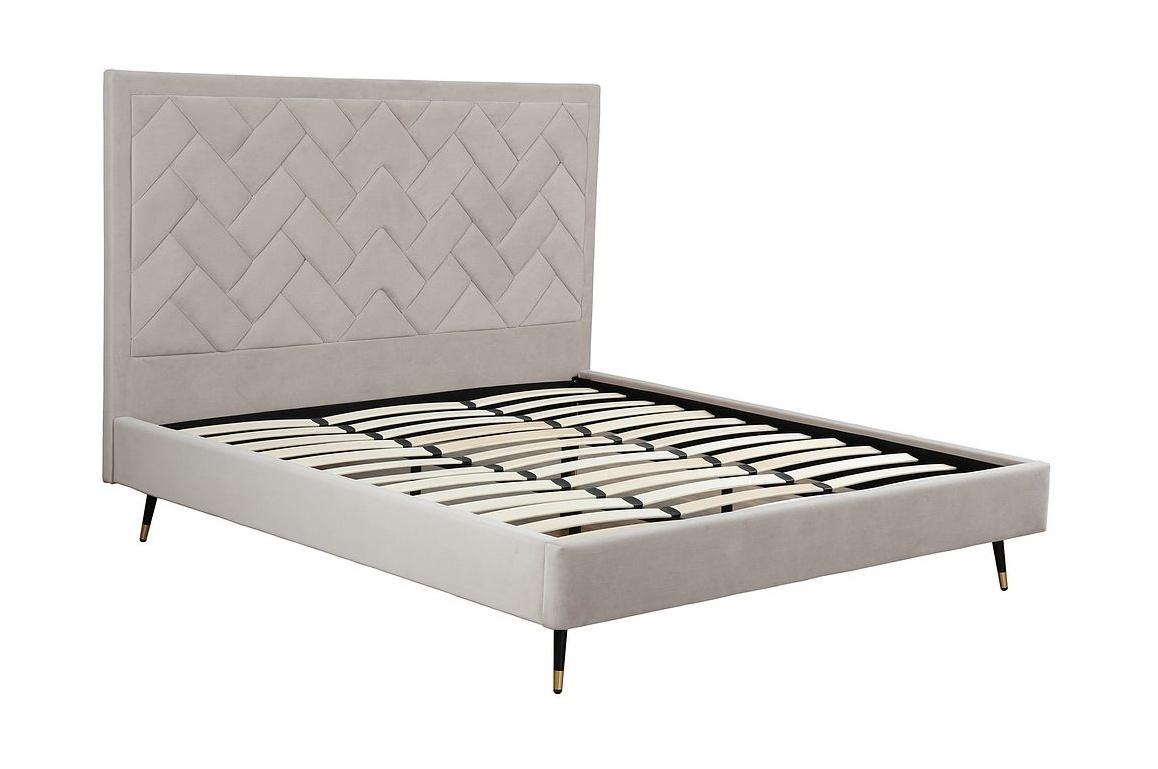Crosby Velvet Platform King Size Bed