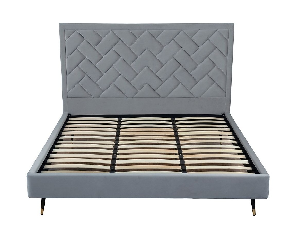 Crosby Velvet Platform King Size Bed