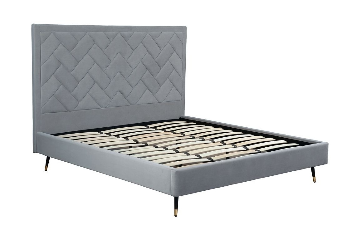 Crosby Velvet Platform King Size Bed
