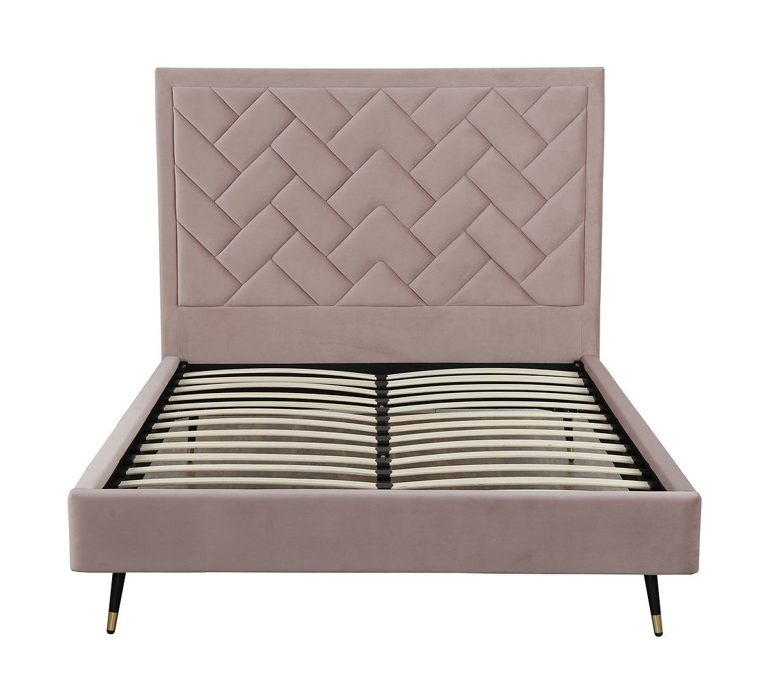 Crosby Velvet Platform Queen Size Bed