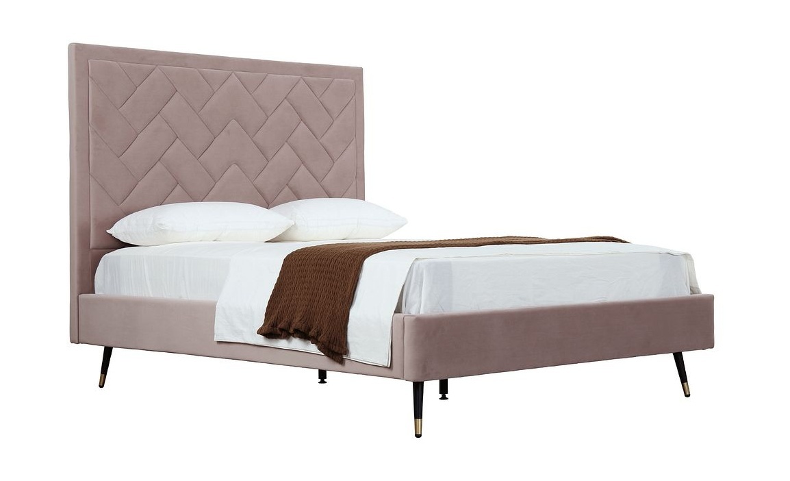 Crosby Velvet Platform Queen Size Bed