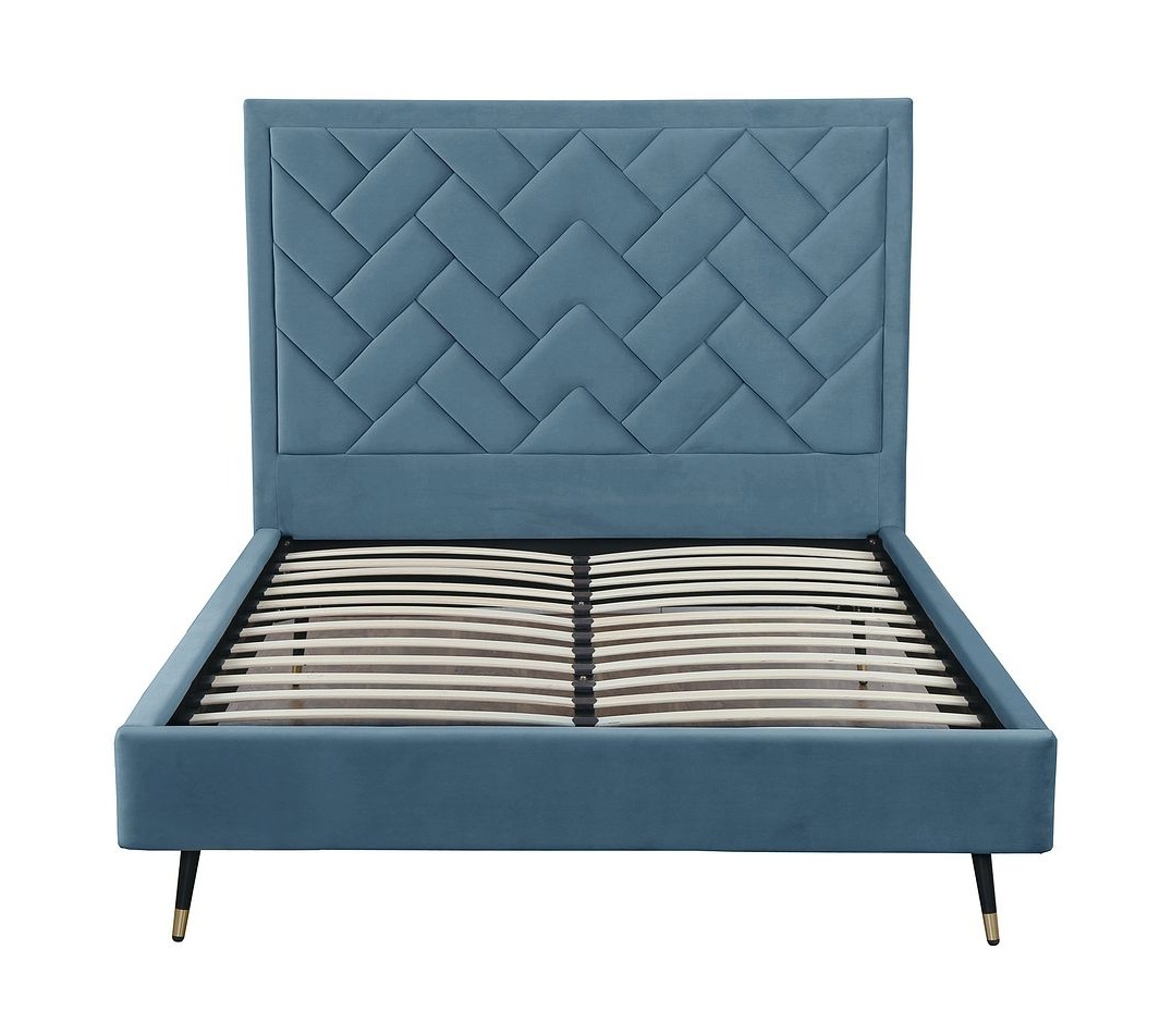Crosby Velvet Platform Queen Size Bed