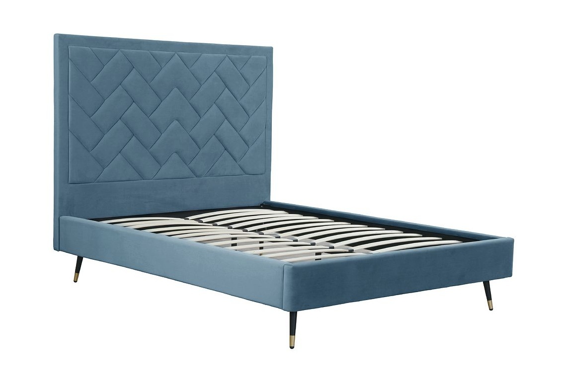 Crosby Velvet Platform Queen Size Bed