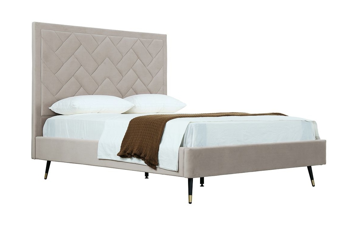 Crosby Velvet Platform Queen Size Bed