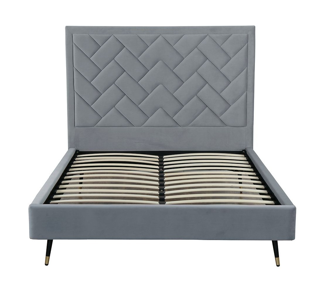 Crosby Velvet Platform Queen Size Bed