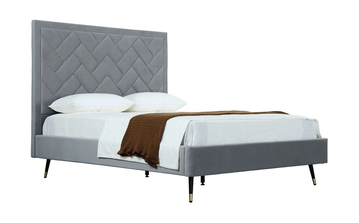 Crosby Velvet Platform Queen Size Bed