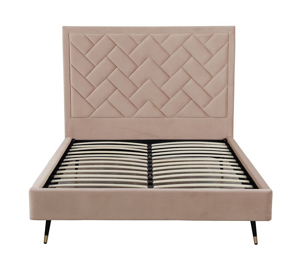 Crosby Velvet Platform Queen Size Bed
