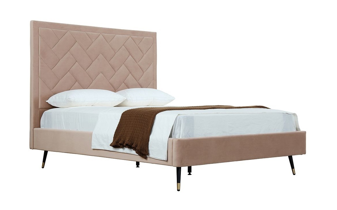 Crosby Velvet Platform Queen Size Bed