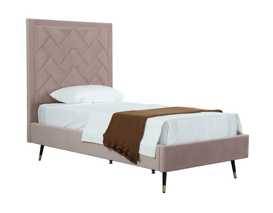 Crosby Velvet Platform Twin Size Bed