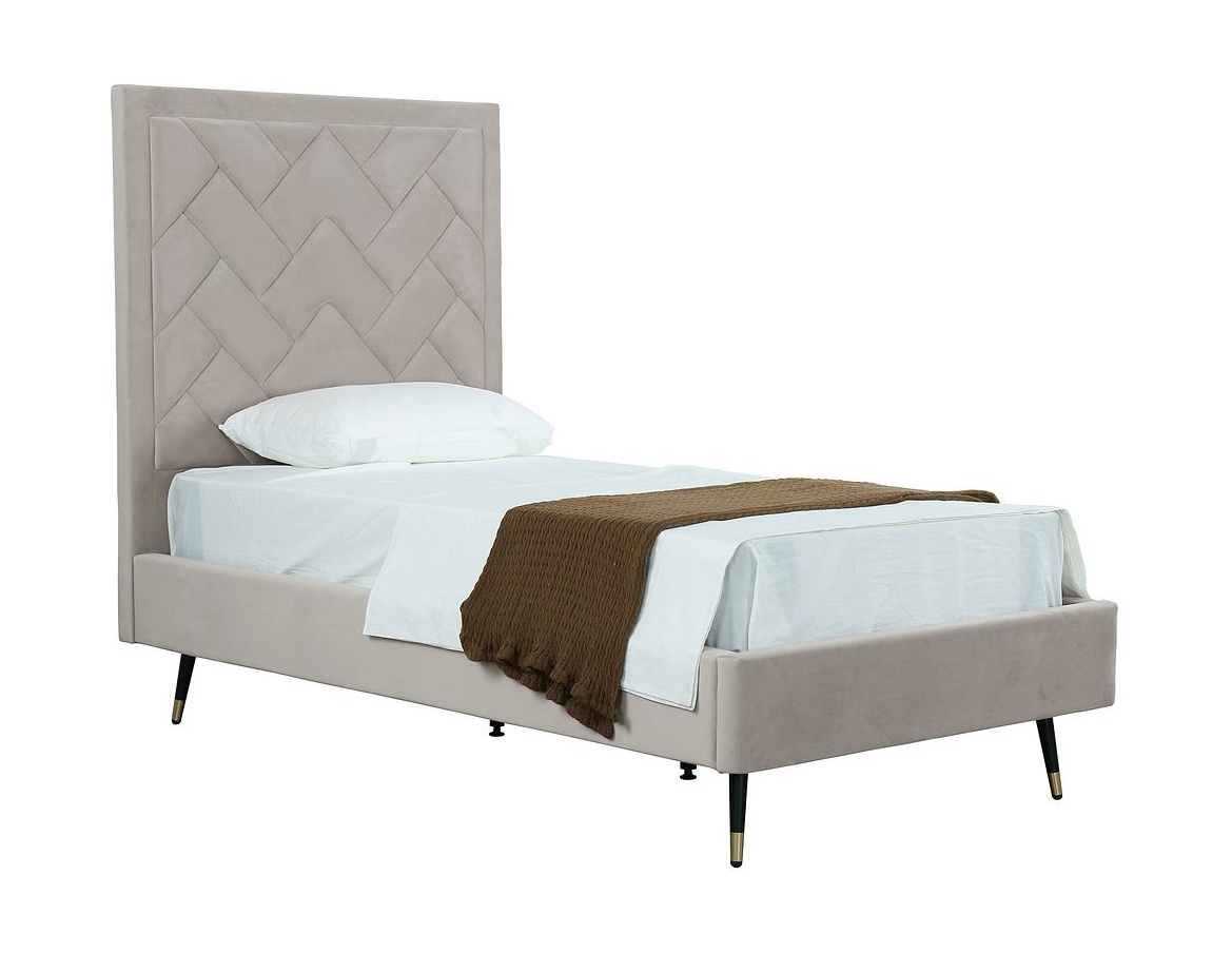 Crosby Velvet Platform Twin Size Bed