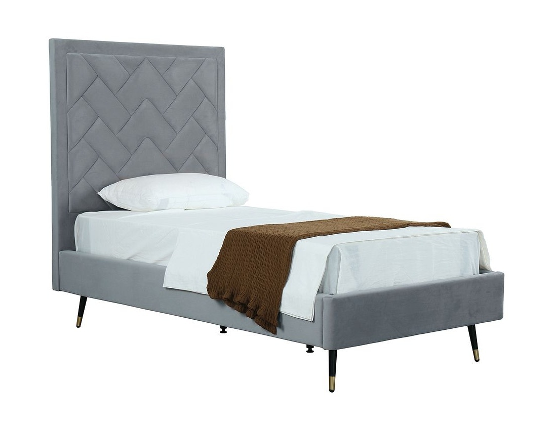 Crosby Velvet Platform Twin Size Bed