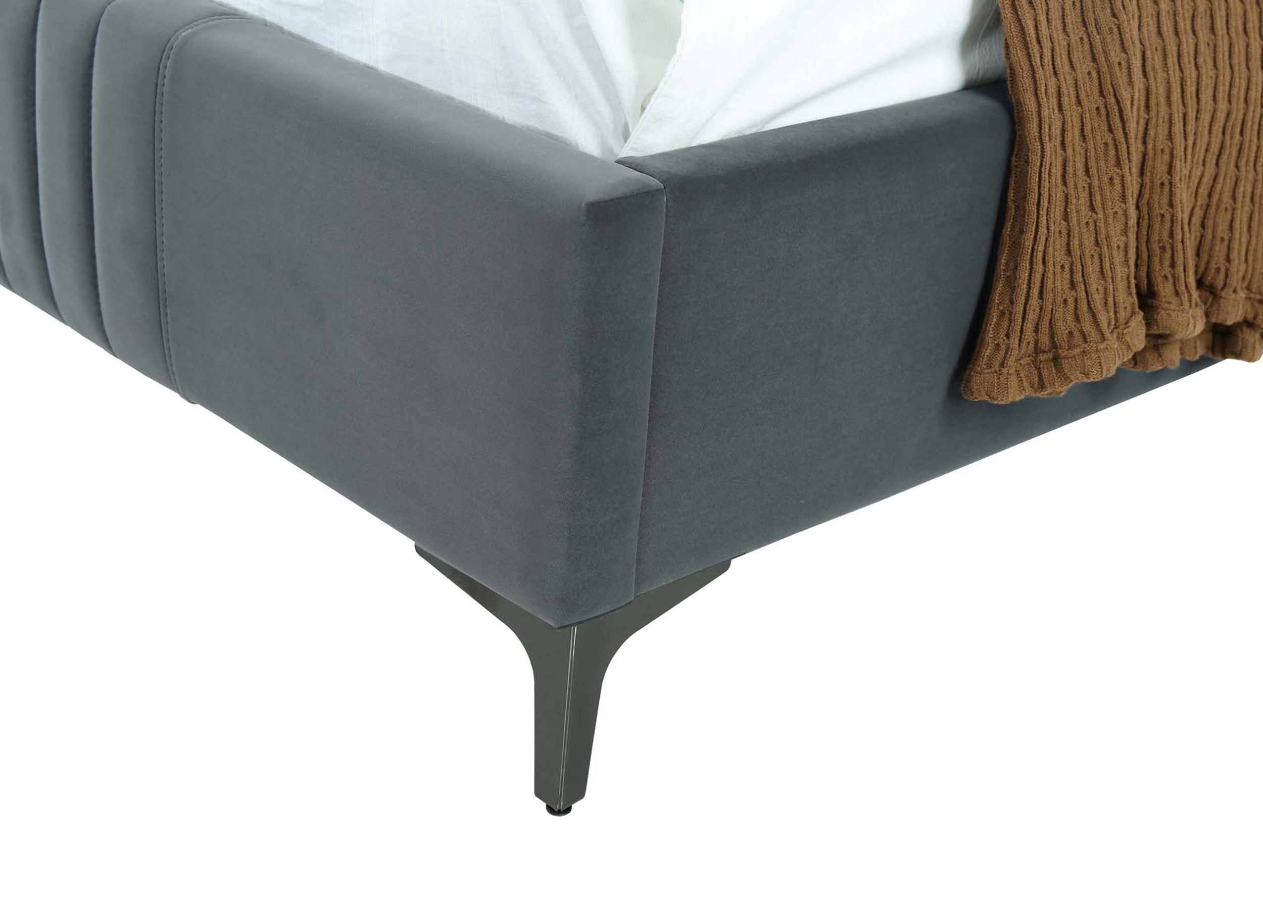 Promenade Velvet Platform Three Quarter Size Bed
