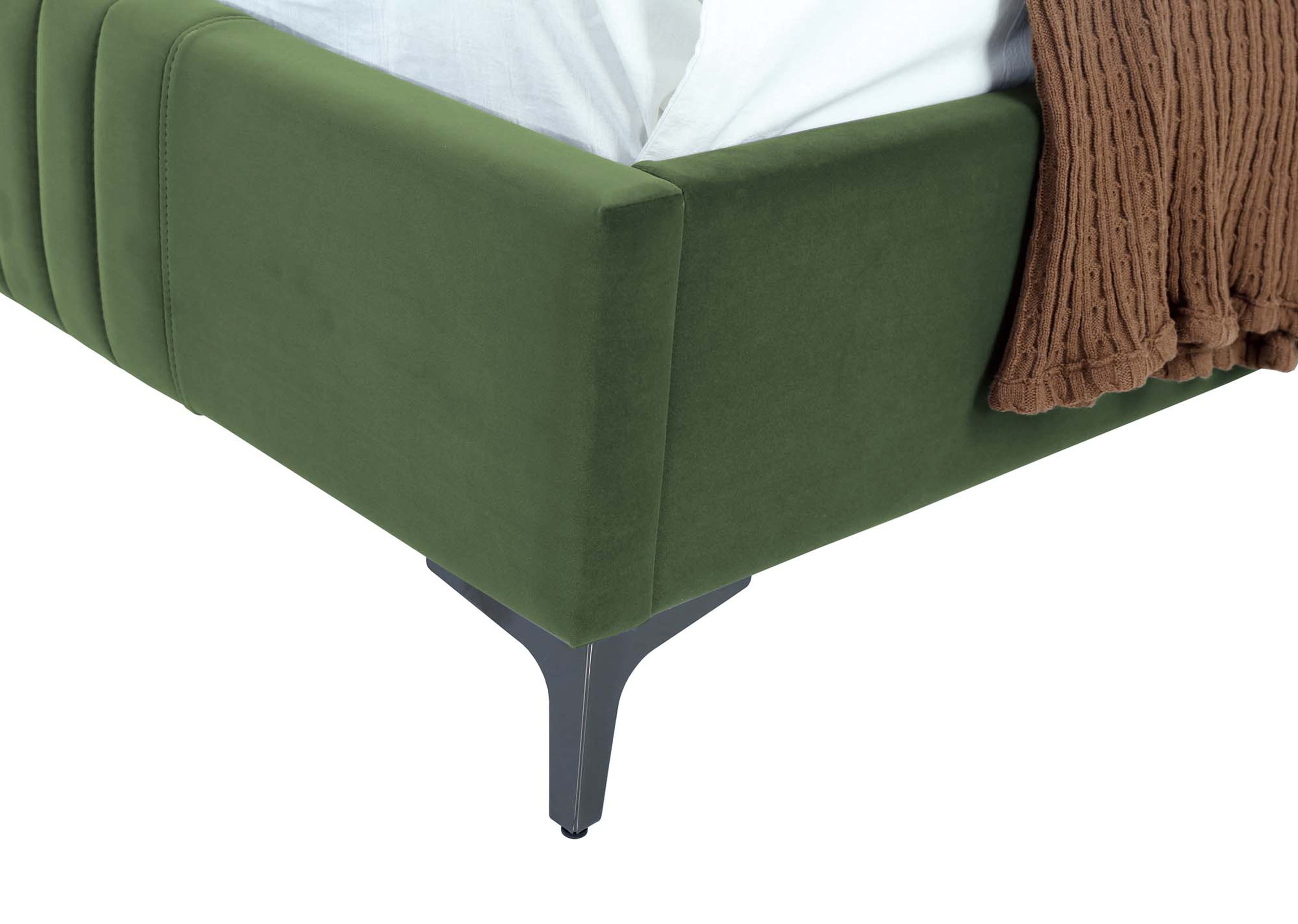 Promenade Velvet Platform Three Quarter Size Bed