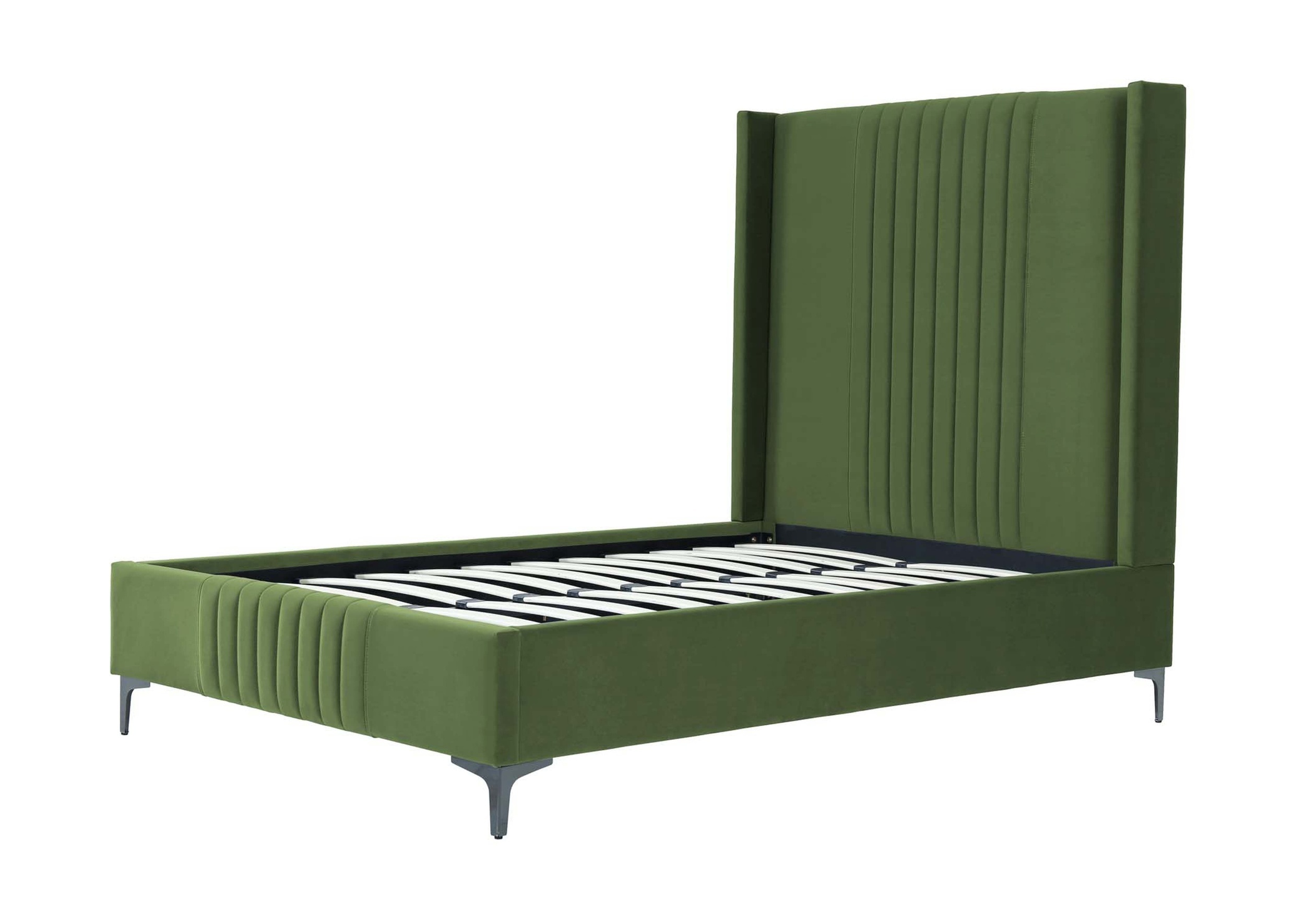 Promenade Velvet Platform Three Quarter Size Bed