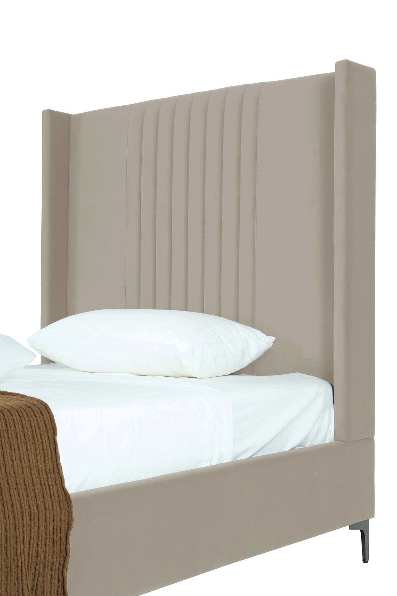 Promenade Velvet Platform Three Quarter Size Bed