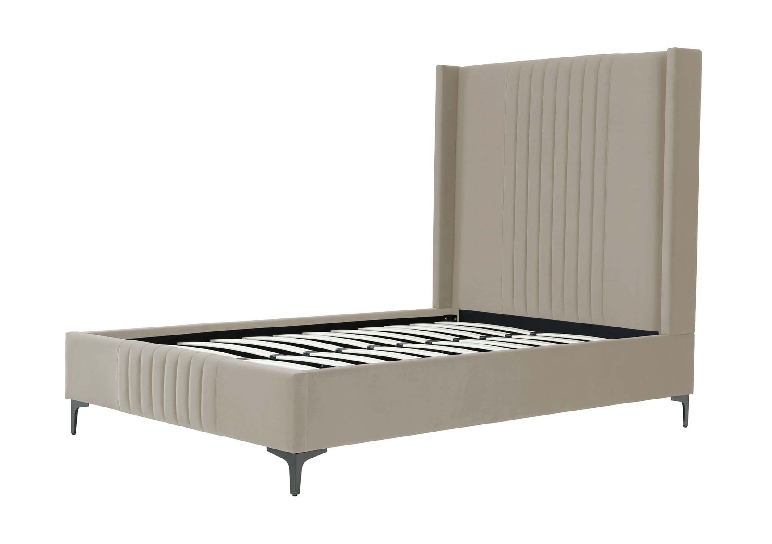 Promenade Velvet Platform Three Quarter Size Bed