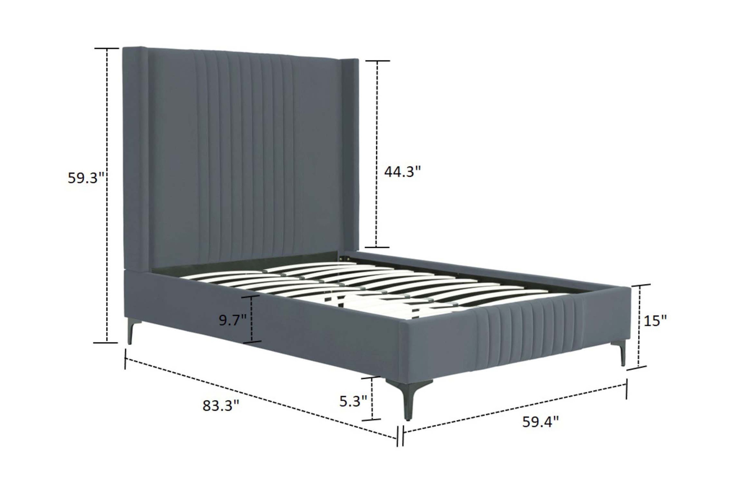 Promenade Velvet Platform Full Size Bed