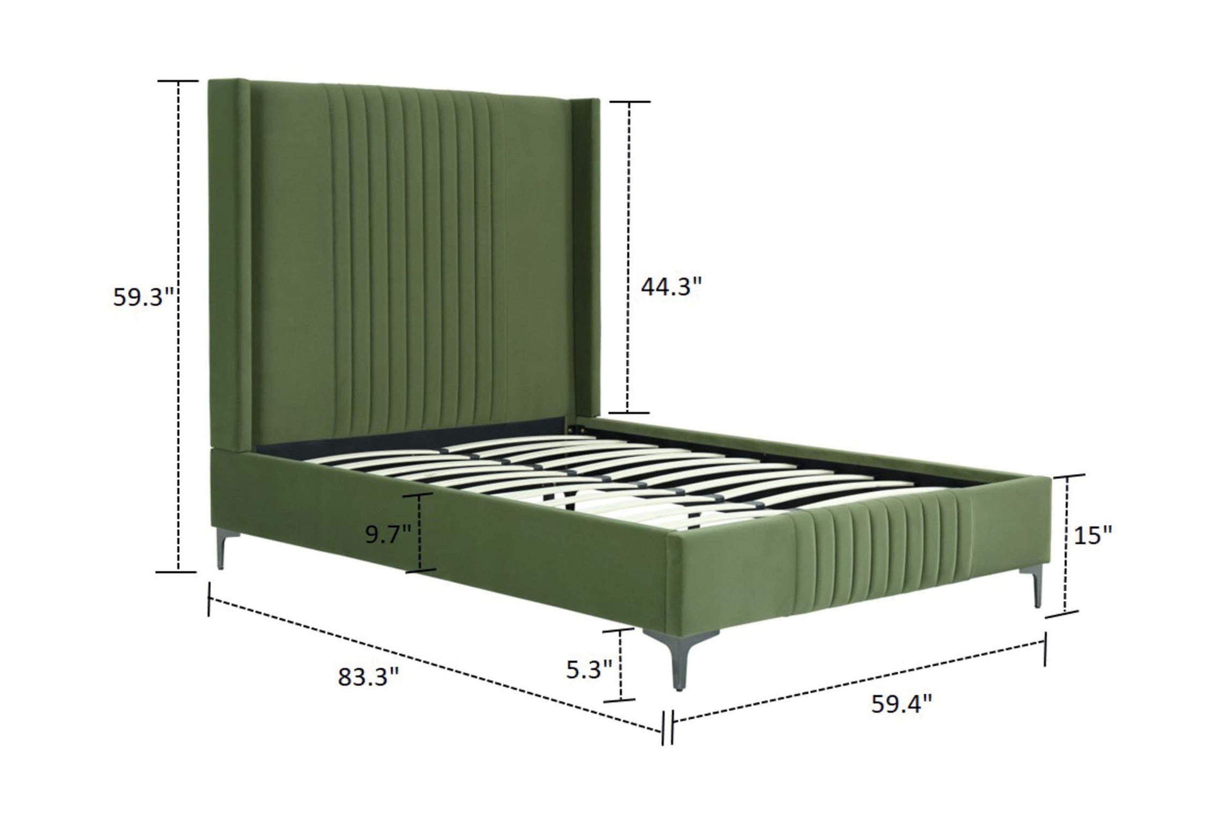 Promenade Velvet Platform Full Size Bed