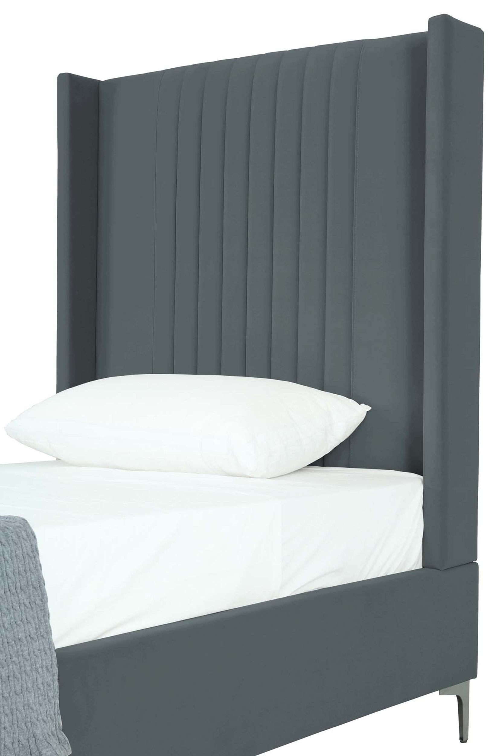Promenade Velvet Platform Twin Size Bed