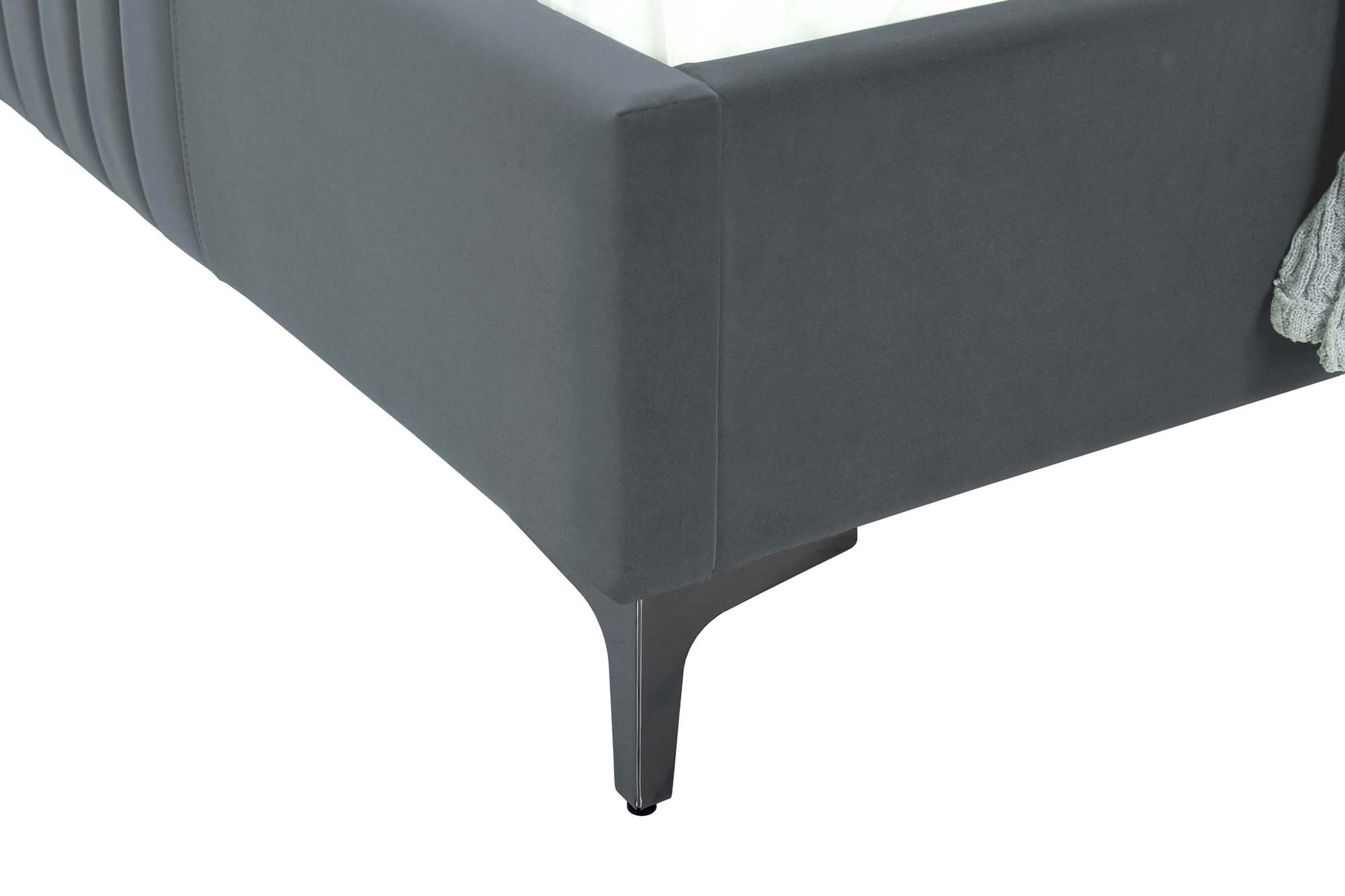 Promenade Velvet Platform Twin Size Bed