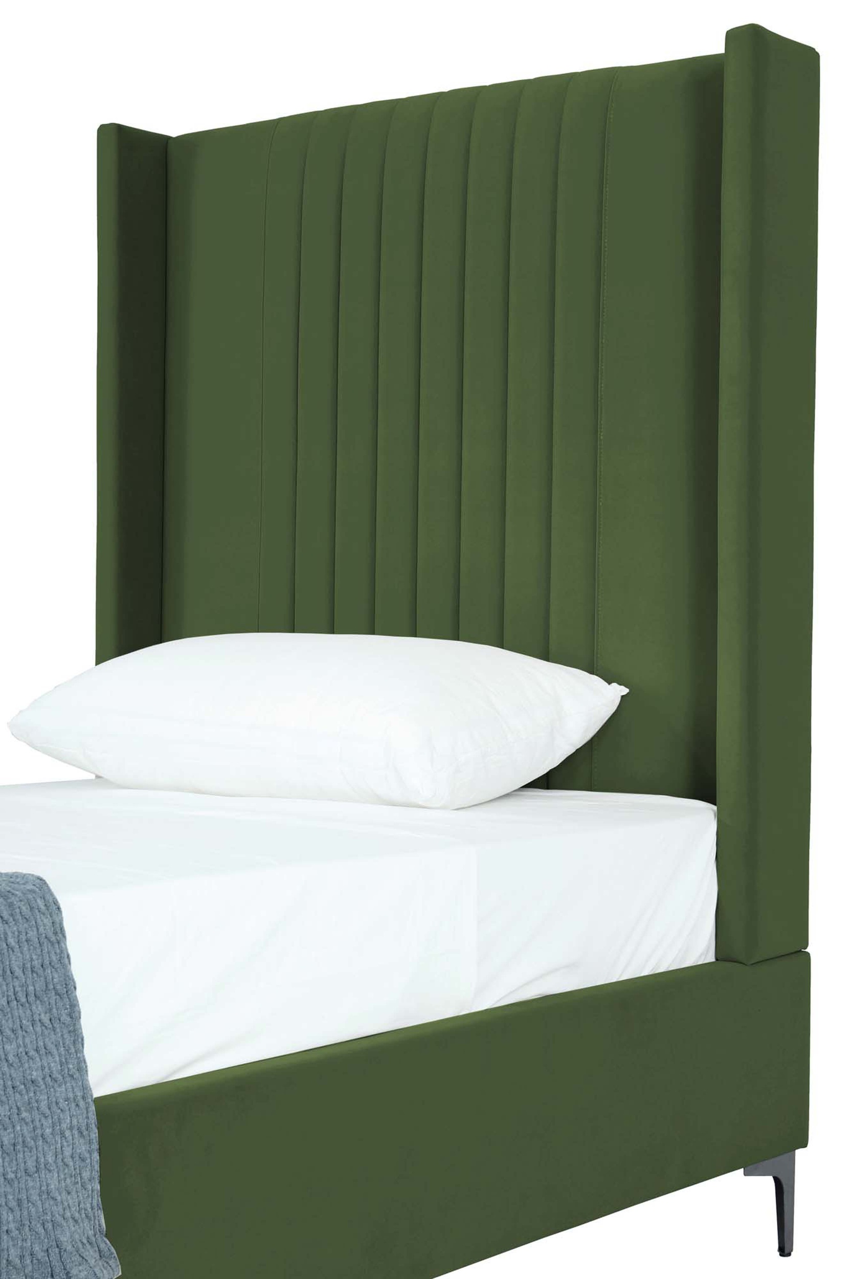 Promenade Velvet Platform Twin Size Bed