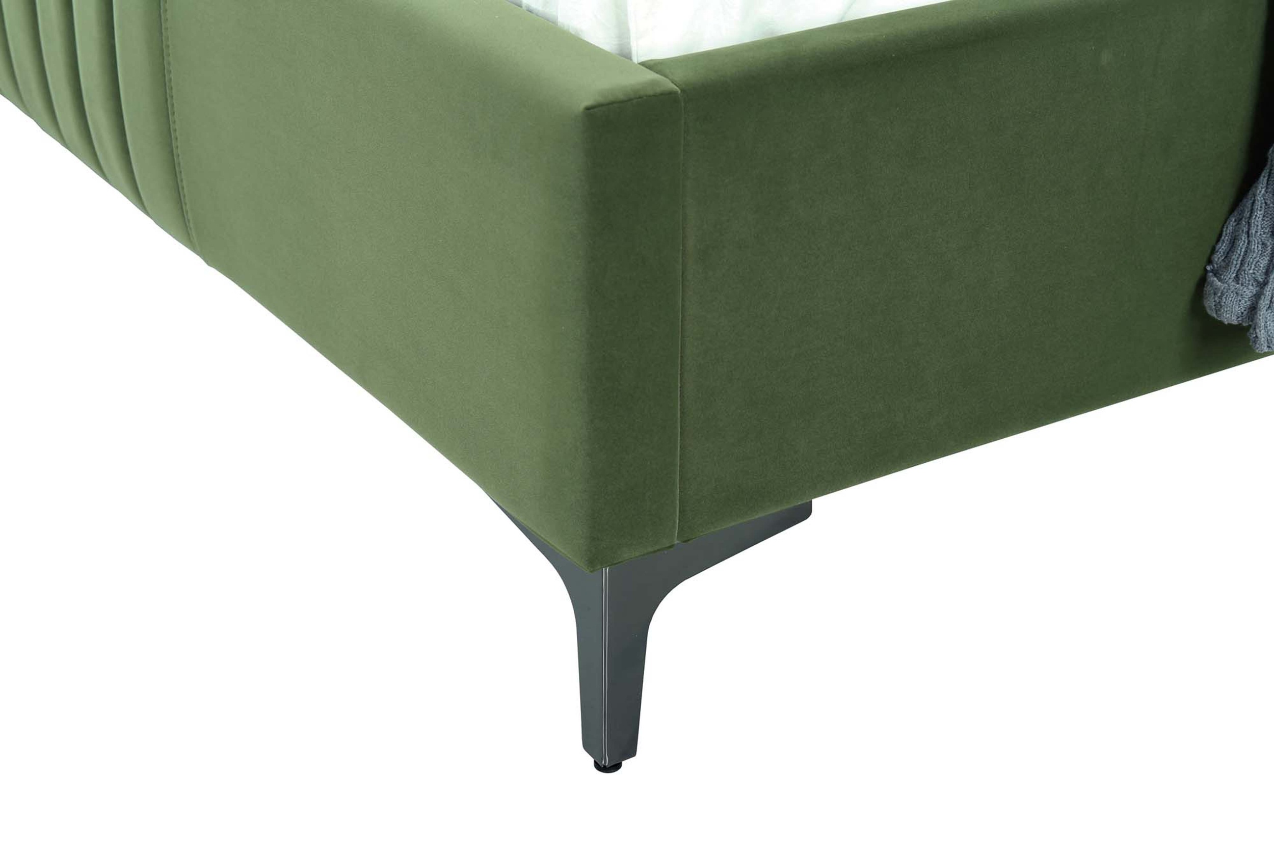 Promenade Velvet Platform Twin Size Bed