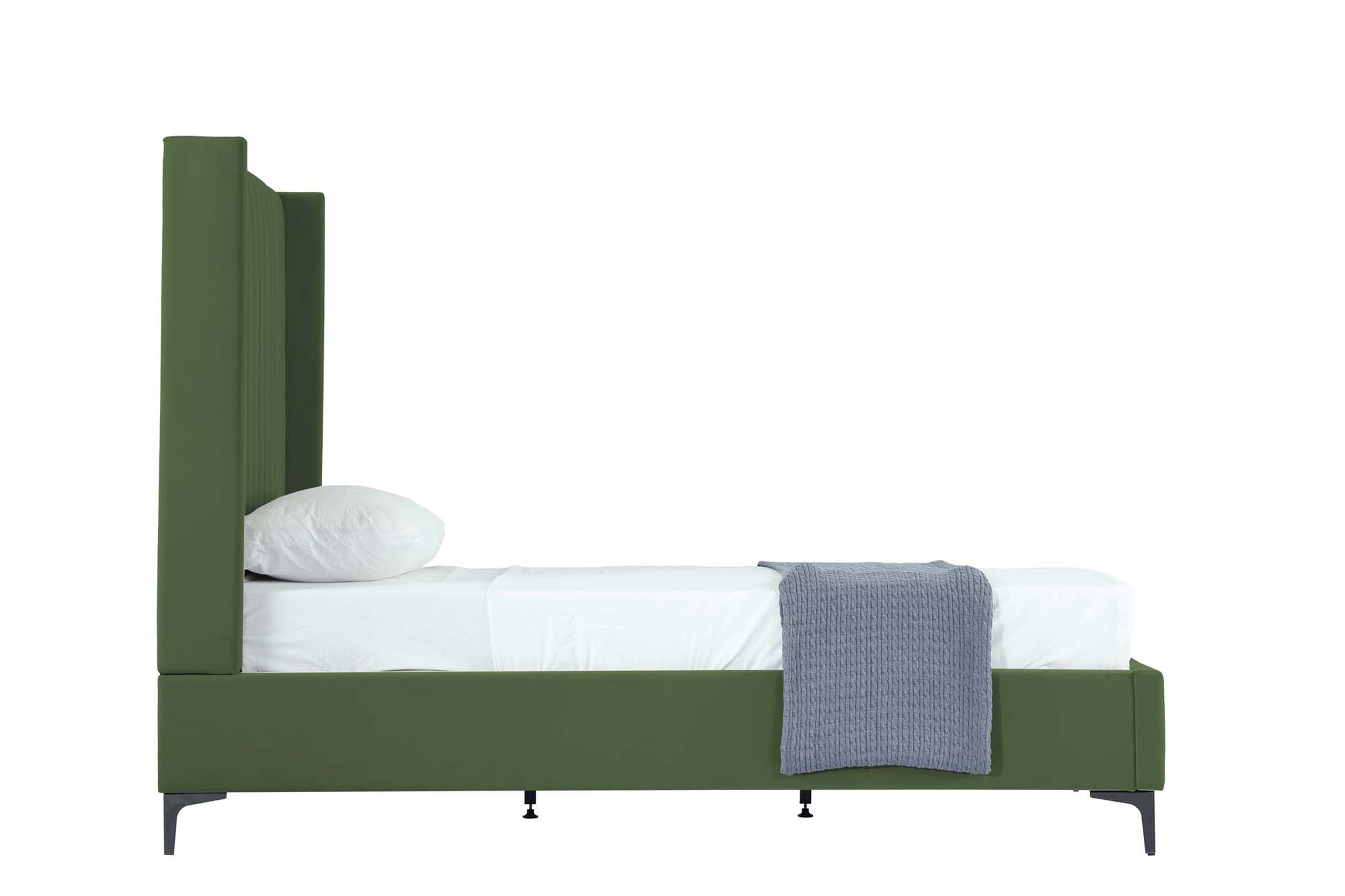Promenade Velvet Platform Twin Size Bed