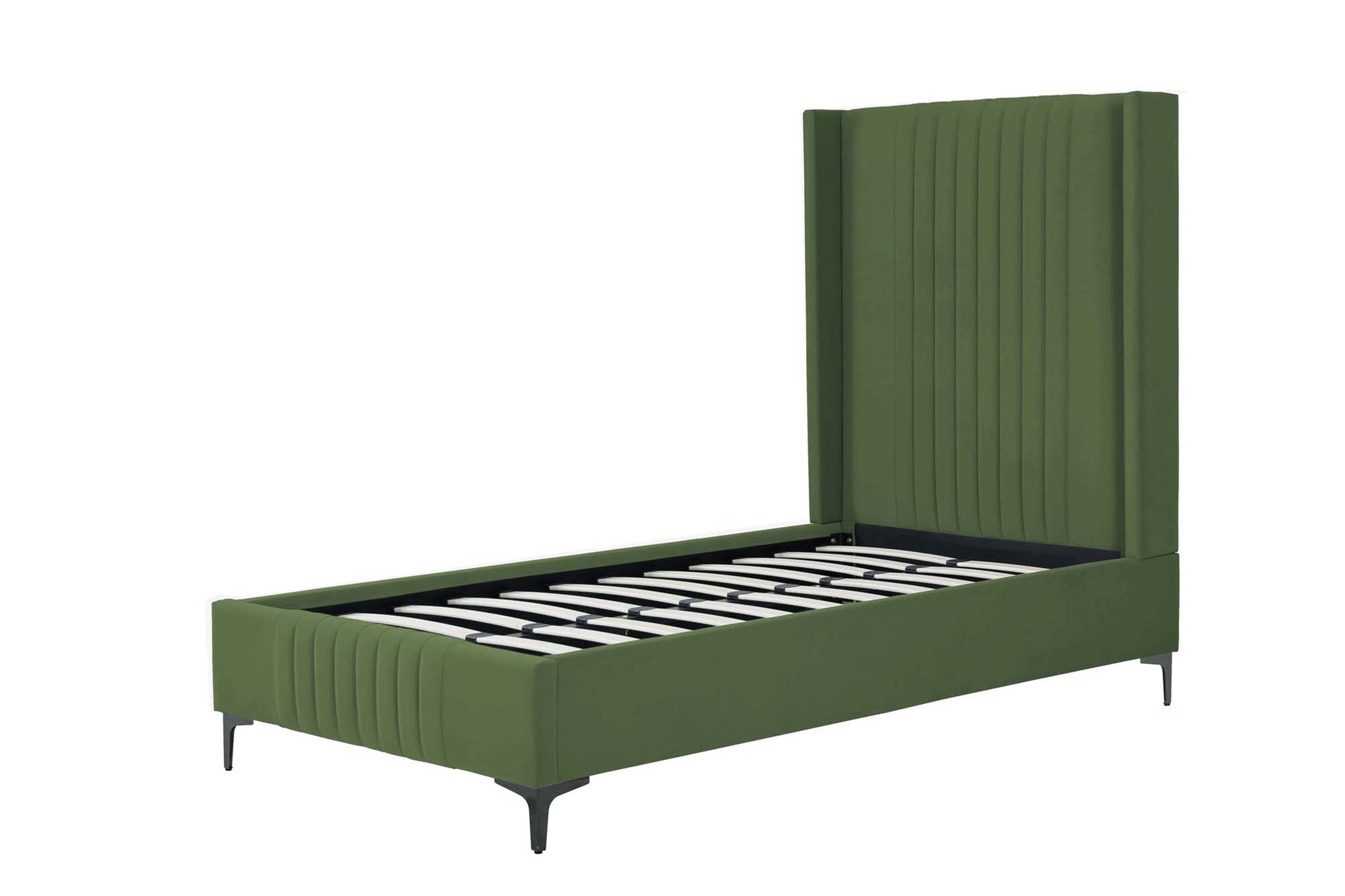 Promenade Velvet Platform Twin Size Bed