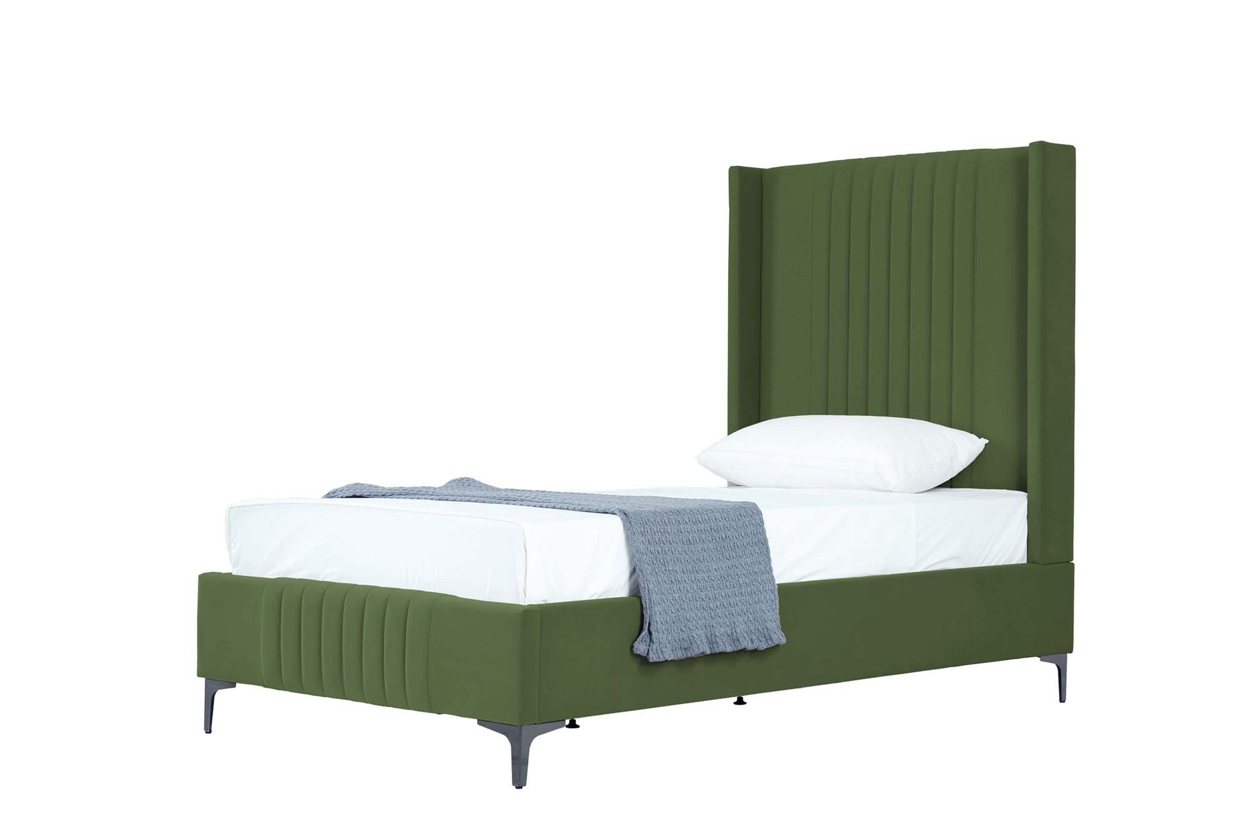 Promenade Velvet Platform Twin Size Bed