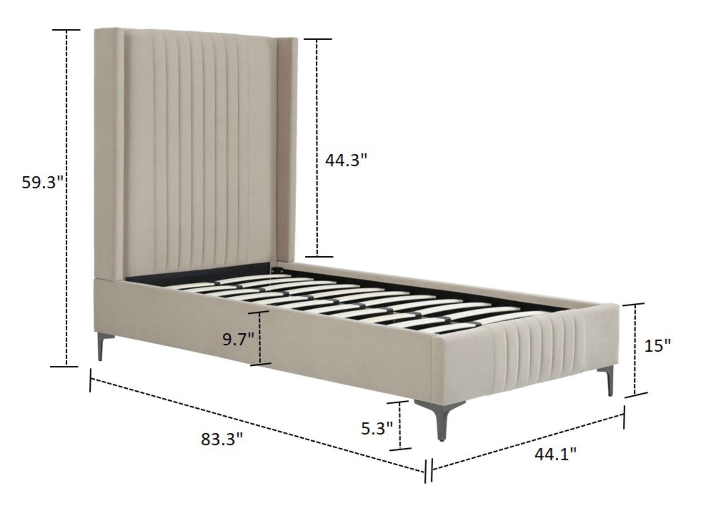 Promenade Velvet Platform Bed