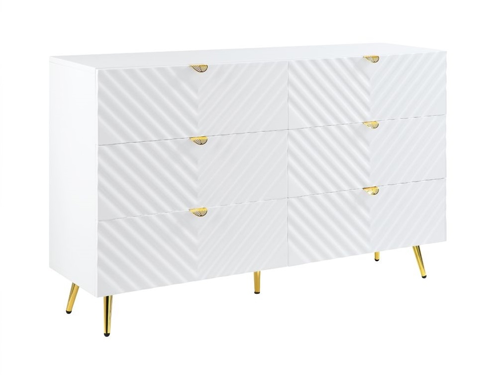 Falkk Furniture Modern Double Dresser for Bedroom – Wide Chest of Drawers