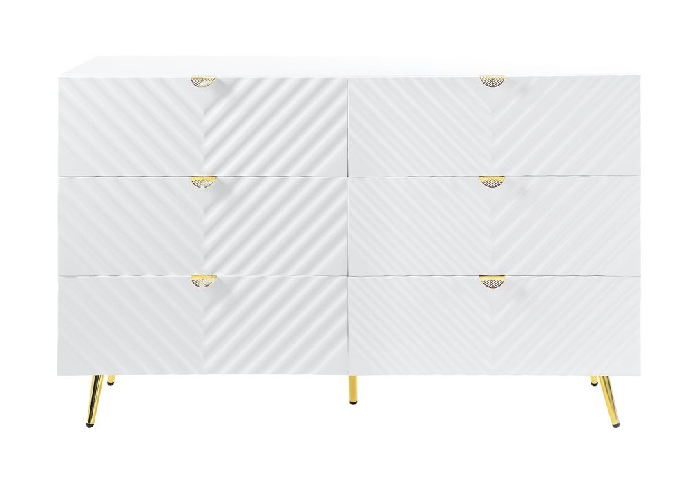 Gaines Wood/Metal Double Dresser w/6 Drawers
