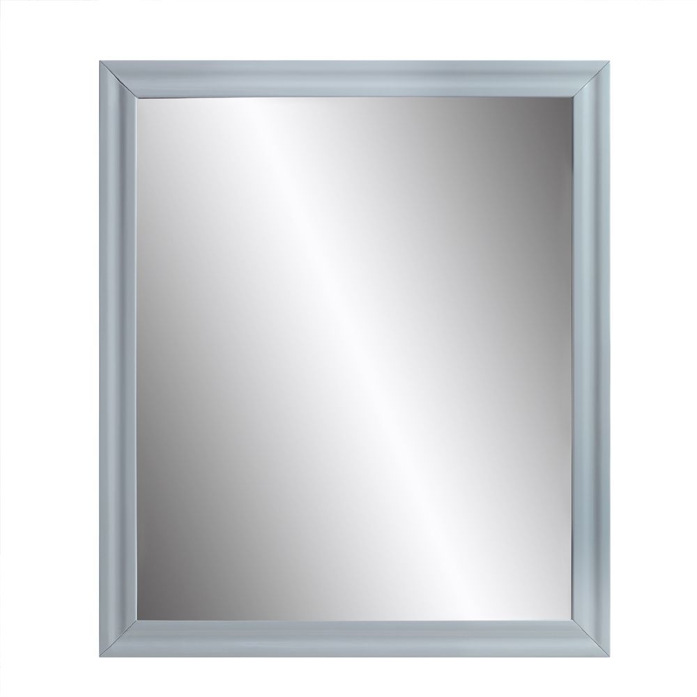 Acme Gaines Rectangle Mirror in Gray High Gloss