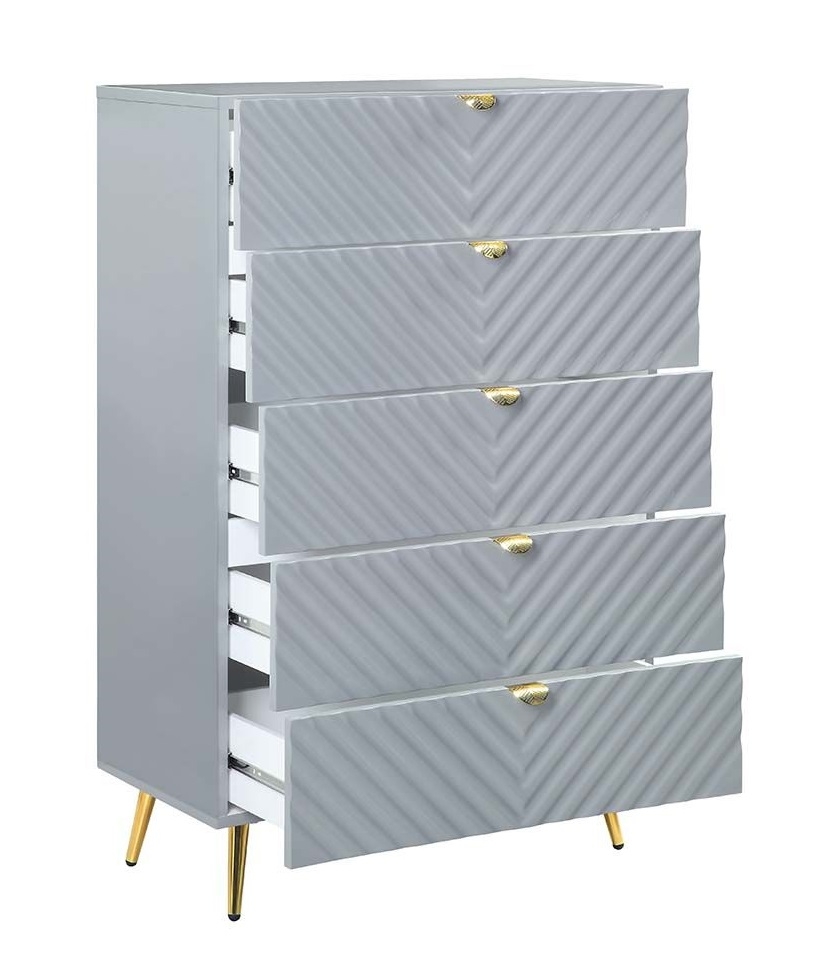 Gaines Wood/Metal Panel Bedroom Set
