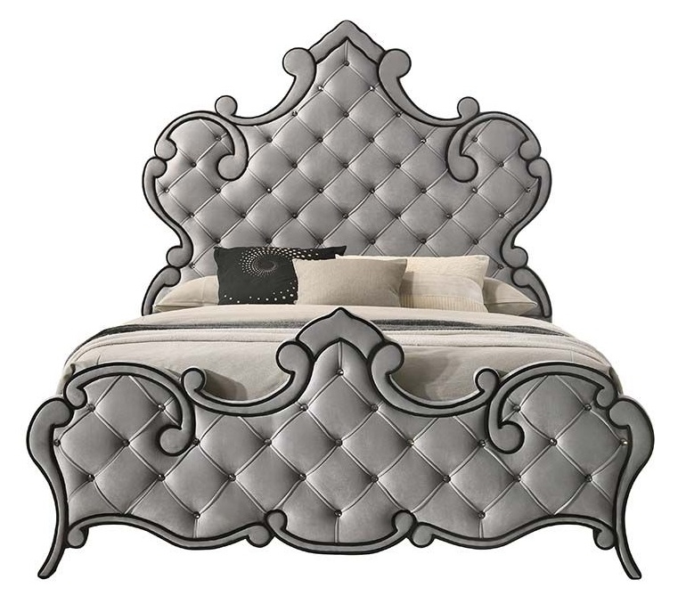 Perine Fabric/Wood Tufted Panel Bed