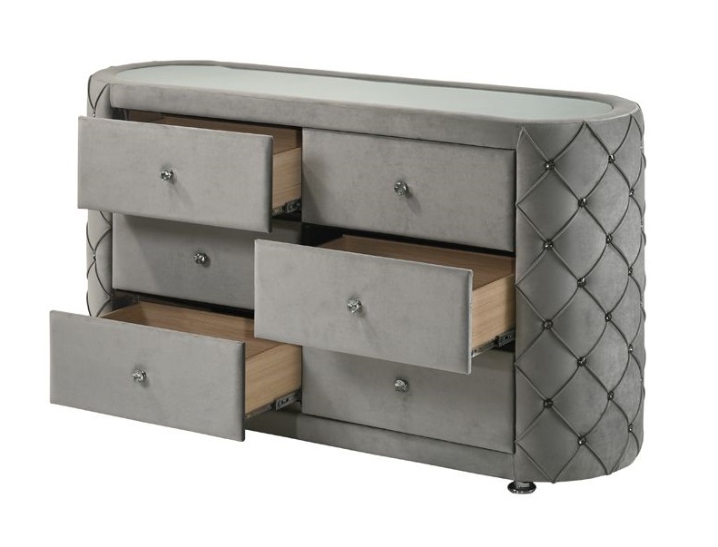 Perine Modern Wood Dresser with 6 Drawers