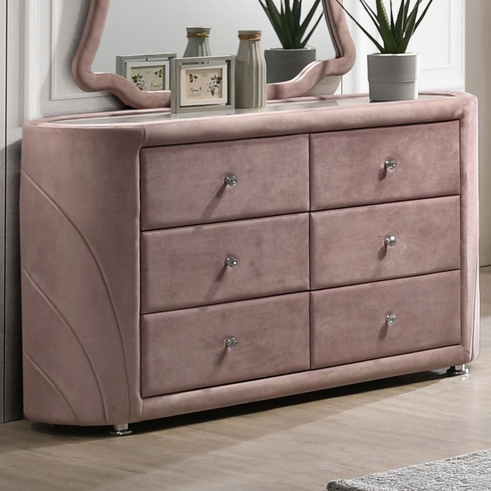 Salonia Velvet Double Dresser w/6 Drawers