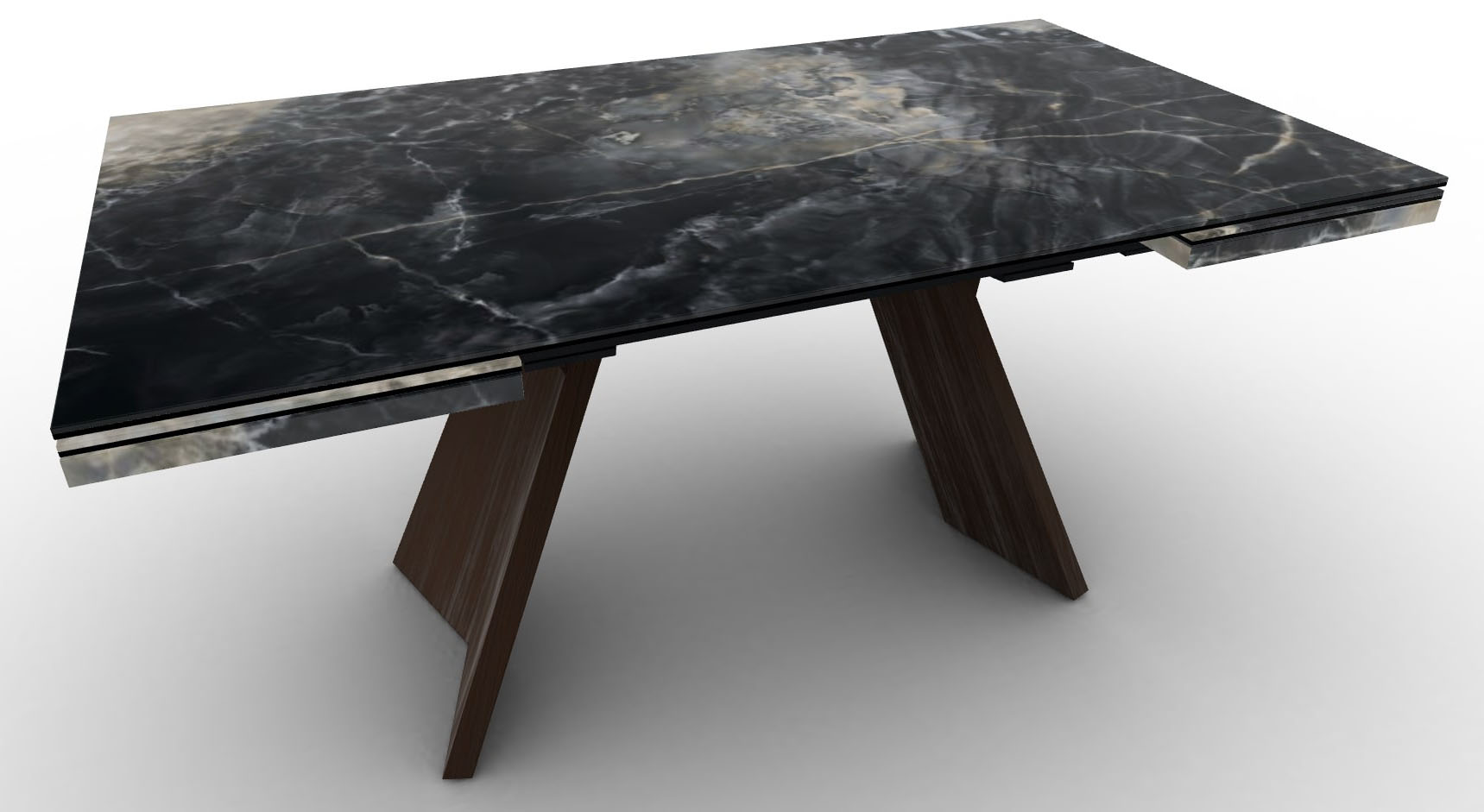 Icaro W62.9"-78.7"-94.4" Ceramic/Wood Customizable Extendable Rectangular Dining Table