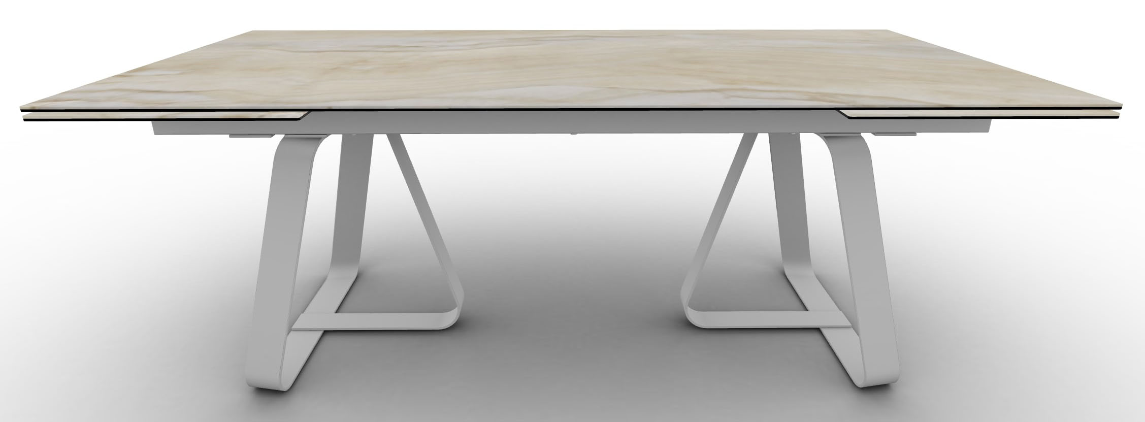 Sunshine W78.7-inch Ceramic/Metal Customizable Extendable Rectangular Dining Table